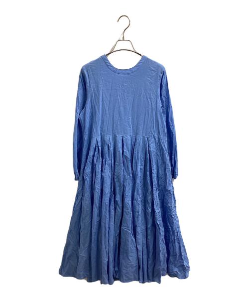 BEARDSLEY（ビアズリー）BEARDSLEY (ビアズリー) 前後ギャザーワンピース ブルーの古着・服飾アイテム