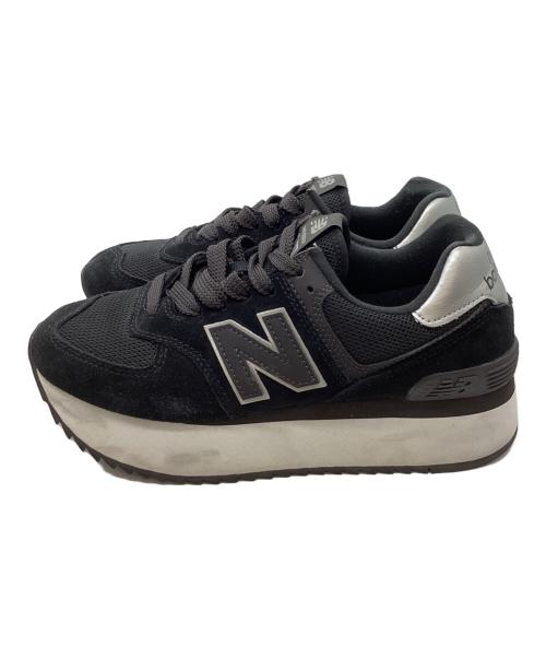 NEW BALANCE（ニューバランス）NEW BALANCE (ニューバランス) 厚底ローカットスニーカー / WL574ZNJ ブラック サイズ:25cmの古着・服飾アイテム