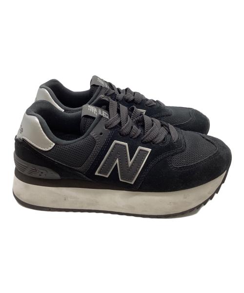 NEW BALANCE（ニューバランス）NEW BALANCE (ニューバランス) 厚底ローカットスニーカー / WL574ZNJ ブラック サイズ:25cmの古着・服飾アイテム