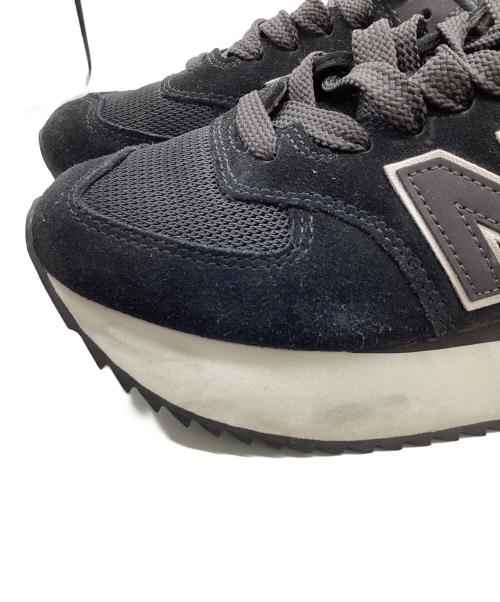 NEW BALANCE（ニューバランス）NEW BALANCE (ニューバランス) 厚底ローカットスニーカー / WL574ZNJ ブラック サイズ:25cmの古着・服飾アイテム