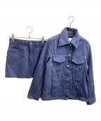 GANNIガニー）の古着「STRIPE OVERDYED DENIM JACKET」｜ブルー