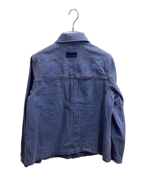 GANNI（ガニー）Ganni (ガニー) STRIPE OVERDYED DENIM JACKET ブルー サイズ:34の古着・服飾アイテム