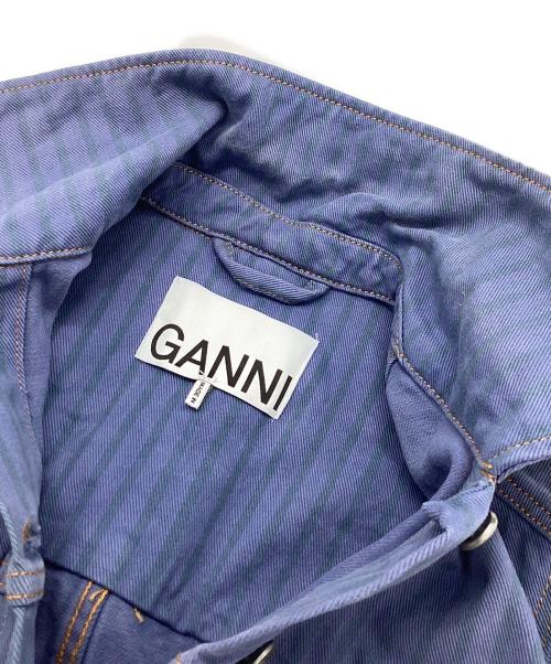GANNI（ガニー）Ganni (ガニー) STRIPE OVERDYED DENIM JACKET ブルー サイズ:34の古着・服飾アイテム