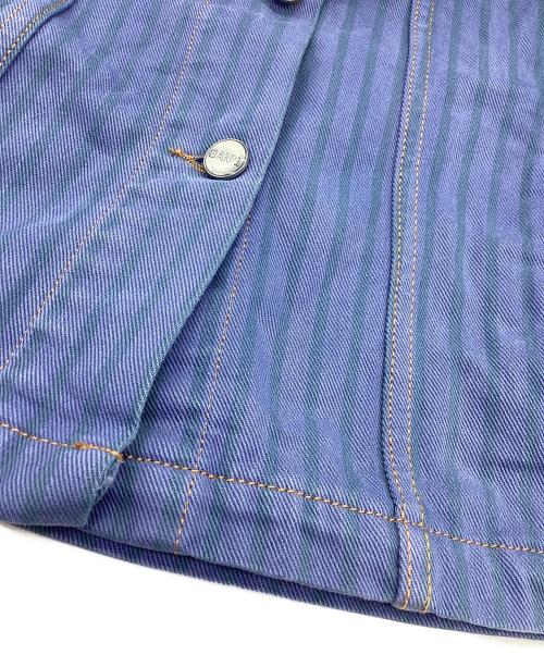 GANNI（ガニー）Ganni (ガニー) STRIPE OVERDYED DENIM JACKET ブルー サイズ:34の古着・服飾アイテム