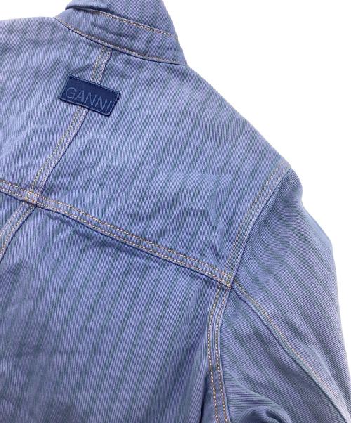 GANNI（ガニー）Ganni (ガニー) STRIPE OVERDYED DENIM JACKET ブルー サイズ:34の古着・服飾アイテム
