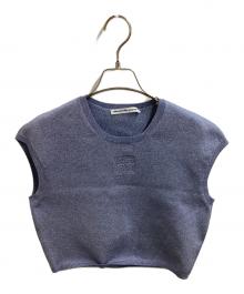ALEXANDER WANG（アレキサンダー・ワン）の古着「Cap Sleeve Tee with Embossed Logo　/　4KC3231018」｜ブルー