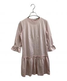 MIU MIU（ミュウミュウ）の古着「フレアギャザーワンピース　/　MJA405 R142 CSK」｜ピンク