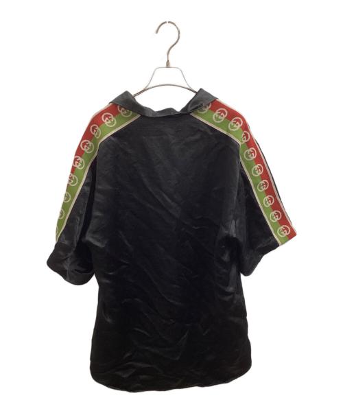 GUCCI（グッチ）GUCCI (グッチ) サイドラインロゴ オープンカラーシャツ / 619025 ZAEP5 ブラック サイズ:46の古着・服飾アイテム