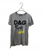 DOLCE & GABBANAドルチェ＆ガッバーナ）の古着「ロゴプリントスパンコールＴ」｜グレー