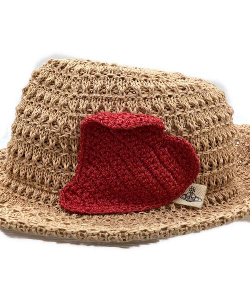 Vivienne Westwood（ヴィヴィアンウエストウッド）Vivienne Westwood (ヴィヴィアンウエストウッド) ハートモチーフハット ベージュ サイズ:S～Mの古着・服飾アイテム