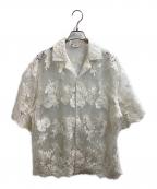 CLANEクラネ）の古着「SHEER FLOWER LACE SHIRTS　/　18122-4162」｜ホワイト