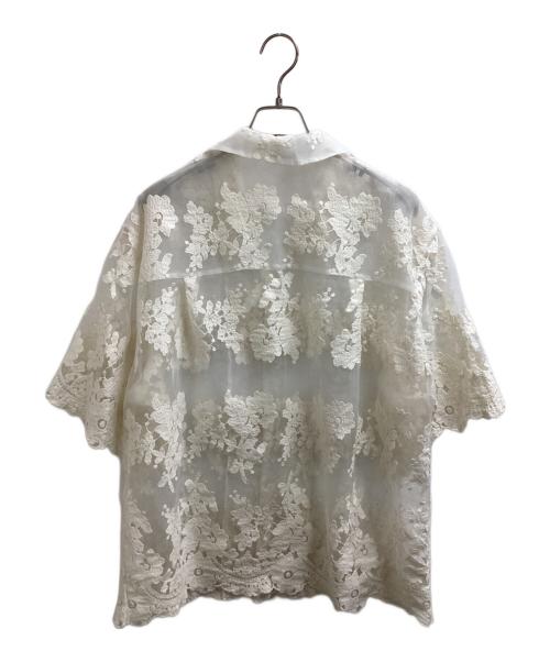 CLANE（クラネ）CLANE (クラネ) SHEER FLOWER LACE SHIRTS　/　18122-4162 ホワイト サイズ:1の古着・服飾アイテム