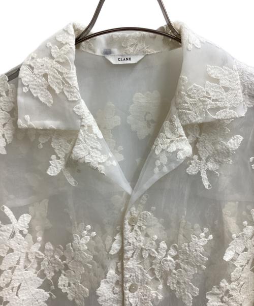 CLANE（クラネ）CLANE (クラネ) SHEER FLOWER LACE SHIRTS　/　18122-4162 ホワイト サイズ:1の古着・服飾アイテム