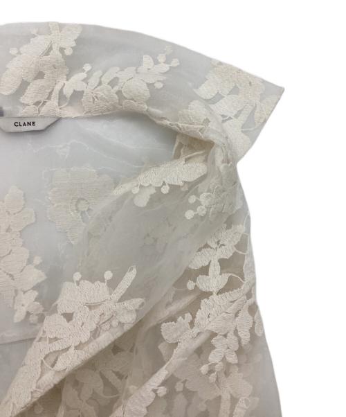 CLANE（クラネ）CLANE (クラネ) SHEER FLOWER LACE SHIRTS　/　18122-4162 ホワイト サイズ:1の古着・服飾アイテム