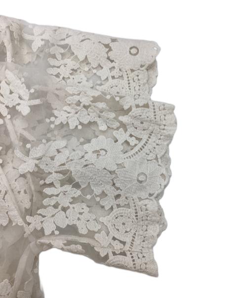 CLANE（クラネ）CLANE (クラネ) SHEER FLOWER LACE SHIRTS　/　18122-4162 ホワイト サイズ:1の古着・服飾アイテム