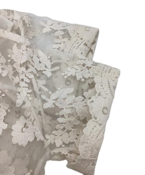CLANE（クラネ）CLANE (クラネ) SHEER FLOWER LACE SHIRTS　/　18122-4162 ホワイト サイズ:1の古着・服飾アイテム