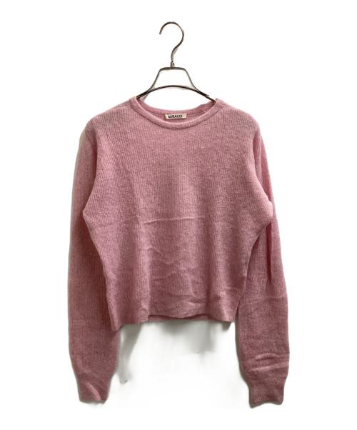 AURALEE（オーラリー）AURALEE (オーラリー) BABY SURI ALPACA SHEER KNIT P/O　/　A25AP04AK ピンクの古着・服飾アイテム