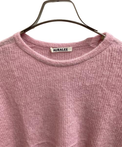 AURALEE（オーラリー）AURALEE (オーラリー) BABY SURI ALPACA SHEER KNIT P/O　/　A25AP04AK ピンクの古着・服飾アイテム