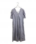 ne quittez pasヌキテパ）の古着「Dobby Stripe Plain Dress　/　010431GZ1」｜スカイブルー