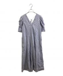 ne quittez pas（ヌキテパ）の古着「Dobby Stripe Plain Dress　/　010431GZ1」｜スカイブルー