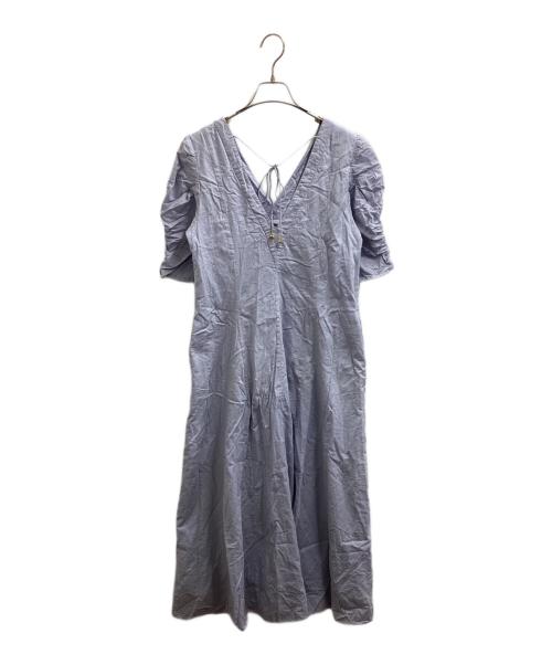 ne quittez pas（ヌキテパ）ne quittez pas (ヌキテパ) Dobby Stripe Plain Dress　/　010431GZ1 スカイブルー サイズ:FREEの古着・服飾アイテム