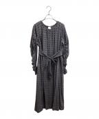 sara mallikaサラマリカ）の古着「Cotton Cut Jqd Gather Dress　/　020432SC2」｜グレー