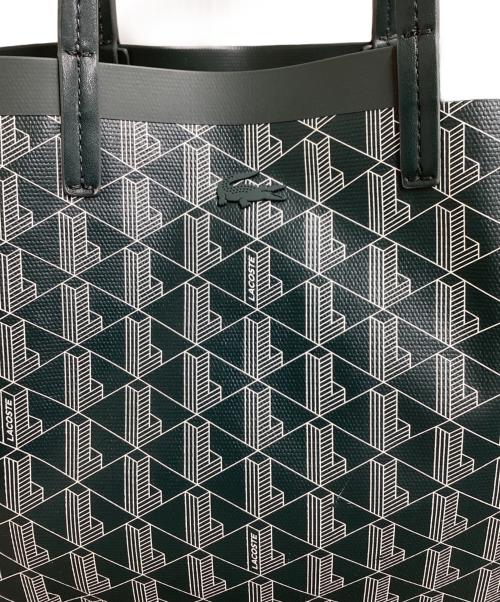 LACOSTE（ラコステ）LACOSTE (ラコステ) ゼリーコーテッドキャンバストートバック グリーンの古着・服飾アイテム