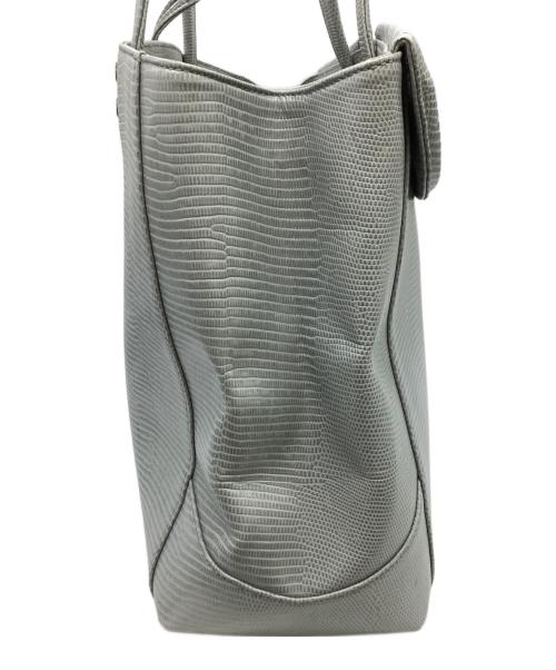 TOFF&LOADSTONE（トフアンドロードストーン）TOFF&LOADSTONE (トフアンドロードストーン) 型押しレザートートバッグ ブルーの古着・服飾アイテム