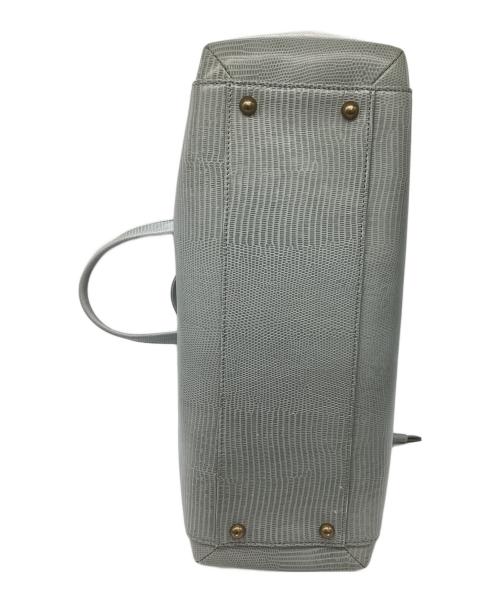 TOFF&LOADSTONE（トフアンドロードストーン）TOFF&LOADSTONE (トフアンドロードストーン) 型押しレザートートバッグ ブルーの古着・服飾アイテム