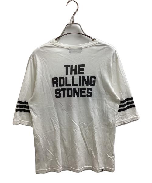 Hysteric Glamour（ヒステリックグラマー）Hysteric Glamour (ヒステリックグラマー) ROLLING STONES (ローリングストーンズ) RS/SUCKING IN THE 70'S pt 五分袖Tシャツ ホワイト サイズ:Mの古着・服飾アイテム