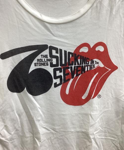Hysteric Glamour（ヒステリックグラマー）Hysteric Glamour (ヒステリックグラマー) ROLLING STONES (ローリングストーンズ) RS/SUCKING IN THE 70'S pt 五分袖Tシャツ ホワイト サイズ:Mの古着・服飾アイテム