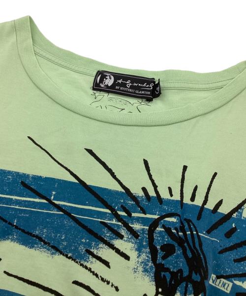 Andy Warhol by HYSTERIC GLAMOUR（アンディーウォーホルバイヒステリックグラマー）Andy Warhol by HYSTERIC GLAMOUR (アンディーウォーホルバイヒステリックグラマー) プリントTシャツ / 0403CT04 グリーン サイズ:Sの古着・服飾アイテム