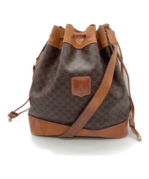 CELINE（セリーヌ）CELINE (セリーヌ) 巾着ショルダーバッグ ブラウンの古着・服飾アイテム