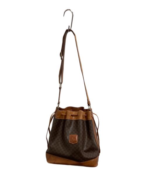 CELINE（セリーヌ）CELINE (セリーヌ) 巾着ショルダーバッグ ブラウンの古着・服飾アイテム