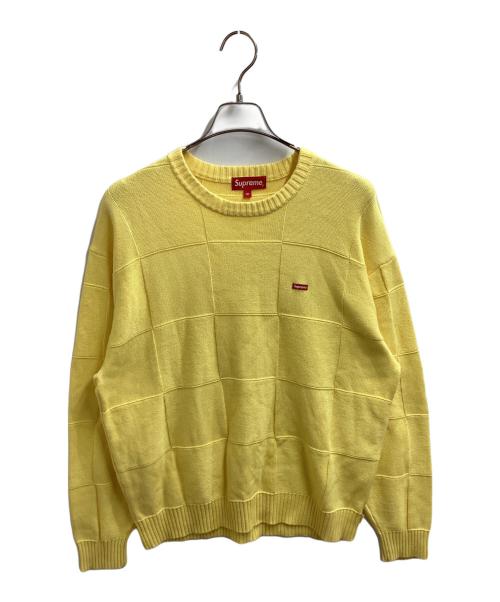 SUPREME（シュプリーム）Supreme (シュプリーム) Tonal Checkerboard Small Box Sweater / 21SS イエロー サイズ:Mの古着・服飾アイテム