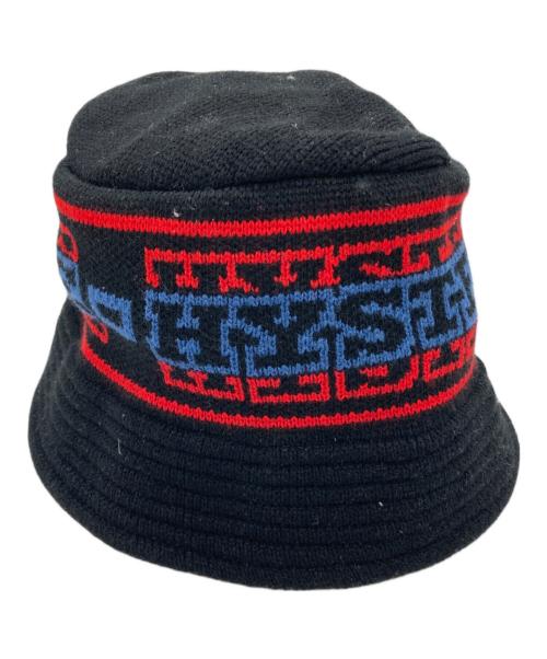 Hysteric Glamour（ヒステリックグラマー）Hysteric Glamour (ヒステリックグラマー) STRIPE LOGO ニットバケットハット（ストライプロゴ）/ 02233QH02 ブラックの古着・服飾アイテム