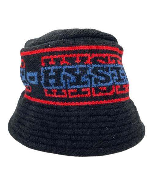 Hysteric Glamour（ヒステリックグラマー）Hysteric Glamour (ヒステリックグラマー) STRIPE LOGO ニットバケットハット（ストライプロゴ）/ 02233QH02 ブラックの古着・服飾アイテム