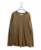 PABLO VINCIパブロビンチ）の古着「Damage waffle long sleeve T-sh（ダメージワッフルロングスリーブ）/ PBL-23AW-TS01W」｜ブラウン
