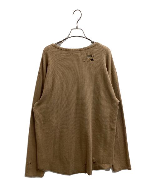 PABLO VINCI（パブロビンチ）PABLO VINCI (パブロビンチ) Damage waffle long sleeve T-sh（ダメージワッフルロングスリーブ）/ PBL-23AW-TS01W ブラウン サイズ:Lの古着・服飾アイテム