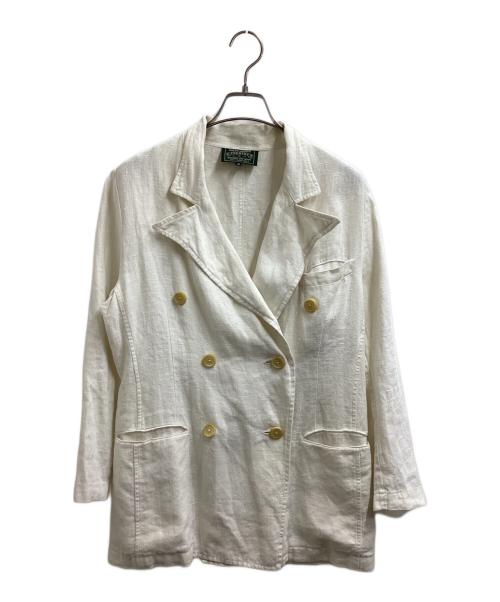 RALPH LAUREN COUNTRY（ラルフローレンカントリー）RALPH LAUREN COUNTRY (ラルフローレンカントリー) リネンダブルジャケット アイボリー サイズ:9の古着・服飾アイテム