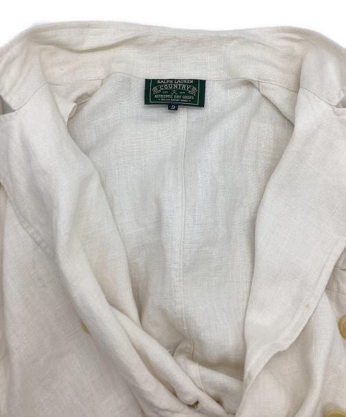 RALPH LAUREN COUNTRY（ラルフローレンカントリー）RALPH LAUREN COUNTRY (ラルフローレンカントリー) リネンダブルジャケット アイボリー サイズ:9の古着・服飾アイテム