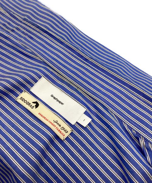 Graphpaper（グラフペーパー）Graphpaper (グラフペーパー) SIDOGRAS L/S Oversized Regular Collar Shirt / GM252-50010 ブルー サイズ:1の古着・服飾アイテム