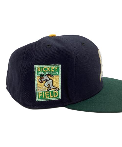 New Era（ニューエラ）New Era (ニューエラ) HOME GAME (ホームゲーム) 別注Oakland Athletics - 59Fifty Rickey Henderson ネイビー×グリーン サイズ:7 3/4の古着・服飾アイテム