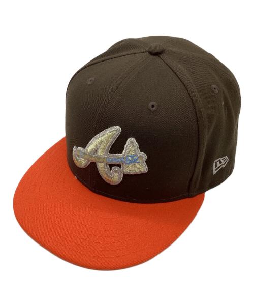 New Era（ニューエラ）New Era (ニューエラ) 59FIFTY Atlanta Braves ブラウン×オレンジ サイズ:7 7/8の古着・服飾アイテム