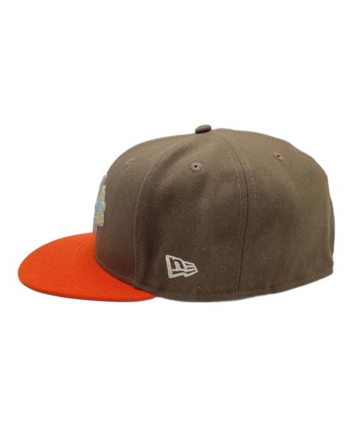 New Era（ニューエラ）New Era (ニューエラ) 59FIFTY Atlanta Braves ブラウン×オレンジ サイズ:7 7/8の古着・服飾アイテム
