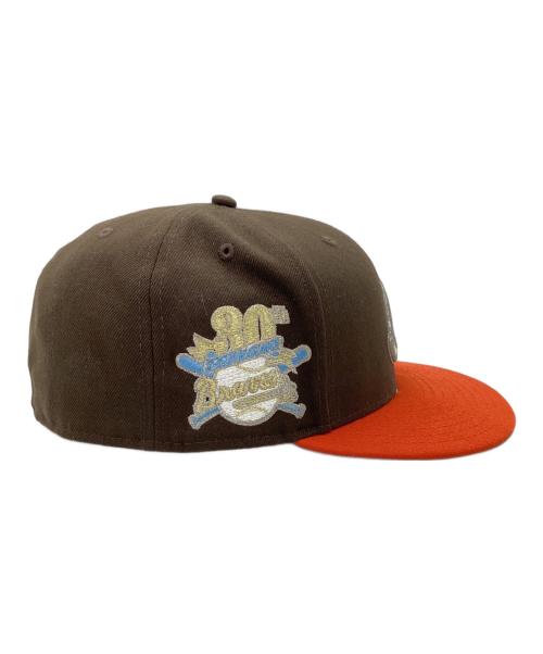 New Era（ニューエラ）New Era (ニューエラ) 59FIFTY Atlanta Braves ブラウン×オレンジ サイズ:7 7/8の古着・服飾アイテム