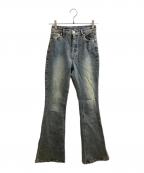 ANDMARYアンドマリー）の古着「Mary logo flare denim / マリーロゴフレアデニム / AM1663」｜インディゴ