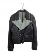 Vivienne Westwood ANGLOMANIAヴィヴィアンウエストウッドアングロマニア）の古着「90s Wool Boa Chino Short Coat（ウールﾎﾞｱチノショートコート）/ 358-47064」｜グレー