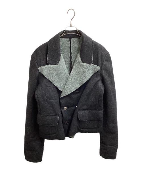 Vivienne Westwood ANGLOMANIA（ヴィヴィアンウエストウッドアングロマニア）VIVIENNE WESTWOOD ANGLOMANIA (ヴィヴィアンウエストウッドアングロマニア) 90s Wool Boa Chino Short Coat（ウールﾎﾞｱチノショートコート）/ 358-47064 グレー サイズ:48の古着・服飾アイテム