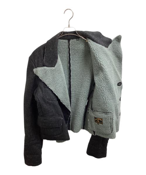 Vivienne Westwood ANGLOMANIA（ヴィヴィアンウエストウッドアングロマニア）VIVIENNE WESTWOOD ANGLOMANIA (ヴィヴィアンウエストウッドアングロマニア) 90s Wool Boa Chino Short Coat（ウールﾎﾞｱチノショートコート）/ 358-47064 グレー サイズ:48の古着・服飾アイテム